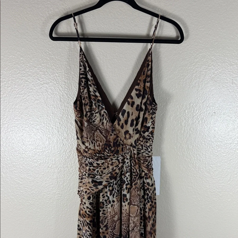 Michael Costello × REVOLVE Natalia Gown in Leopard Brown Animal Medley - Picture 4 of 10